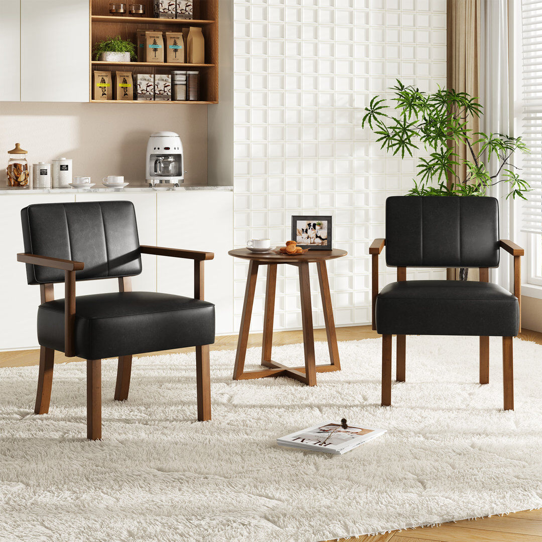George Oliver Upholstered Accent Chair Black 85.1cm H X 54.9cm W X 61cm D