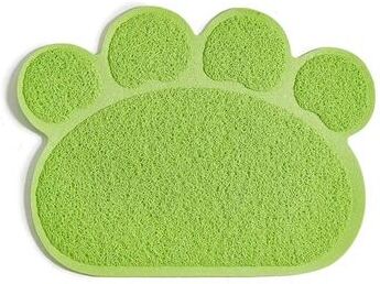 Uplift Essentials Non Slip Paw Print PVC Cat Litter Trapping Mat green m