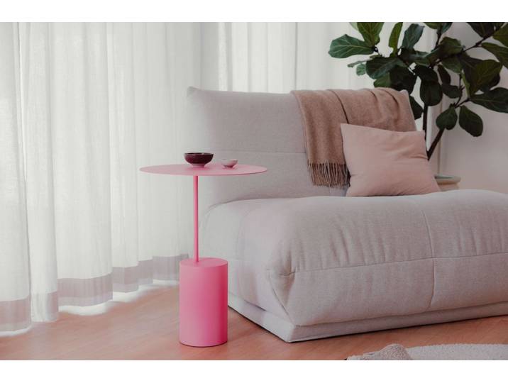 Couchtisch-Beistelltisch Ciro – Edelstahl-Design für Indoor & Outdoor - Pink Lemonade - Luxusbetten24