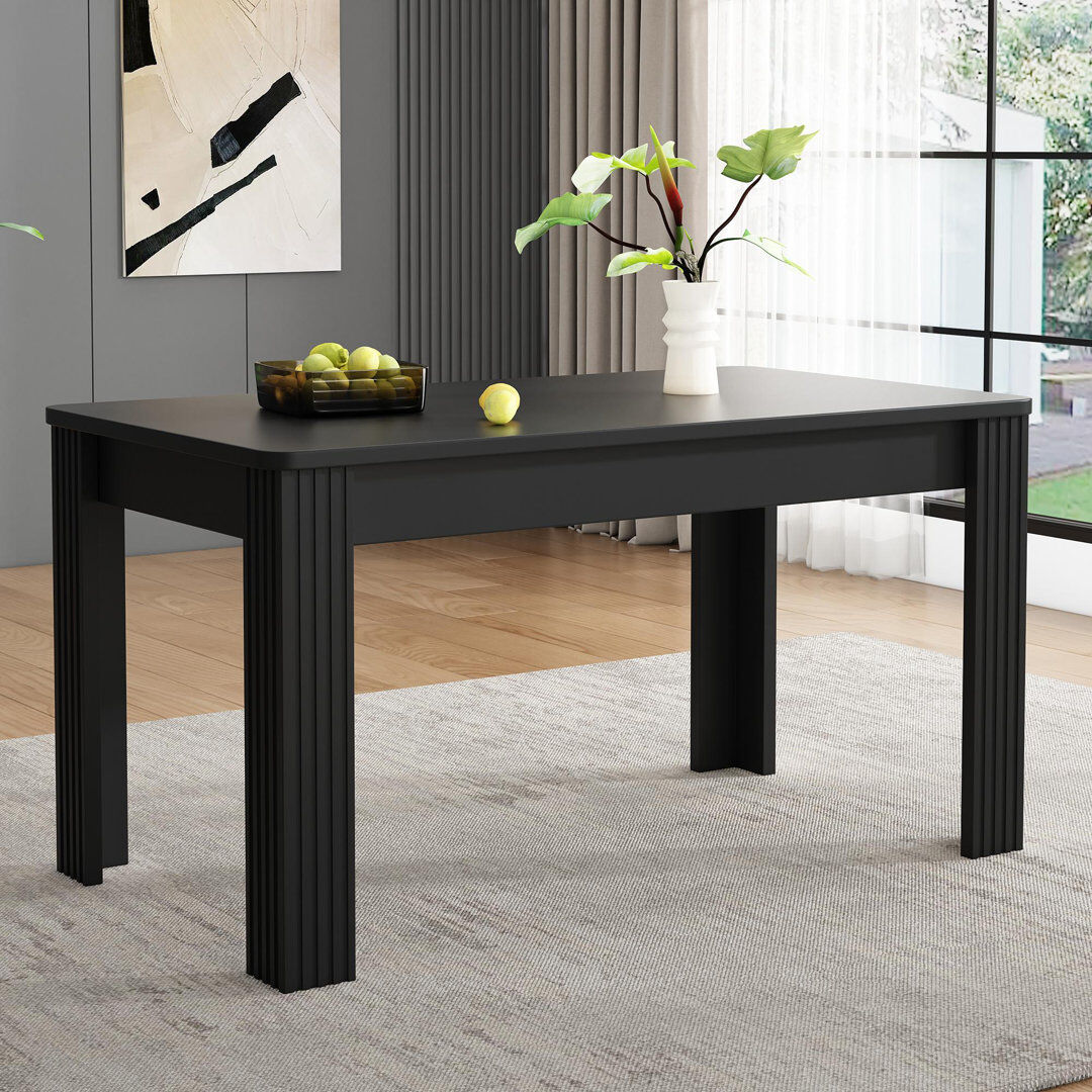 17 Stories Allenhurst 68 " Rectangular Dining Table Black