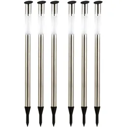 6er Set Solarleuchte Außen Solar Wegeleuchte Gartenleuchte Steckleuchte Edelstahl Außenleuchte, Durchmesser x Höhe 70 x 5 cm