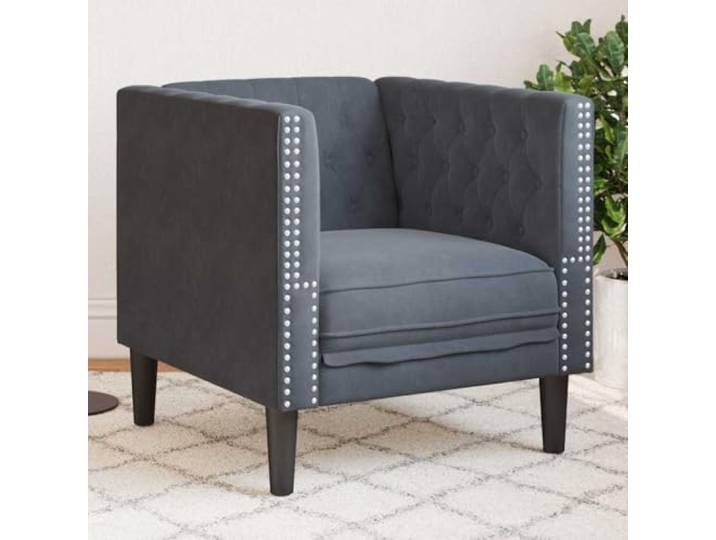 ZQQLVOO Sofa Dunkelgrau 74,5 x 71 x 70,5 cm Samt Chesterfield Design, Knopfheftungen, Schaumfüllung, Einfache Montage, Für Wohnzimmer
