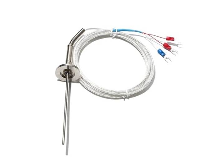 Vakuumkompatibler gepanzerter Temperatursensor vom Typ PT100/K, 16/25/40/50 mm, Flanschmontage for KF/CF-Blindplatten, 3 * 100-mm-Sonde(PT100 KF no hole,16mm)