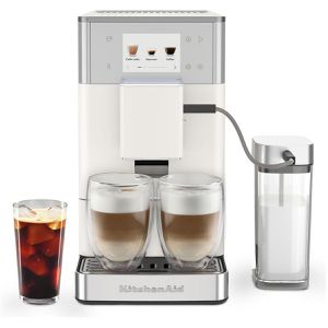 KitchenAid Kaffeevollautomat KF4, 5KES8454EPL, porzellan weiß, mit Milchsystem, 1,8 Liter, Touchscreen, ColdBrew, 20 Getränke