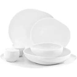 Geschirr-Set Wave-Style aus hochwertigem Porzellan - 27-teilig für 6 Personen
