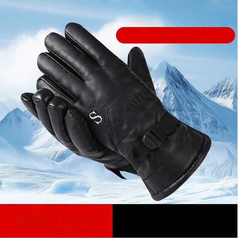 INF Winter Motorradhandschuhe für Herren: Wasserdichte, winddichte und thermische PU-Baumwollhandschuhe