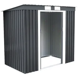 Helloshop26 - Gartenhaus aus verzinktem Blech 213 x 130 x 173 cm großes Fassungsvermögen mit natürlicher Belüftung modernes Design 20_0020630