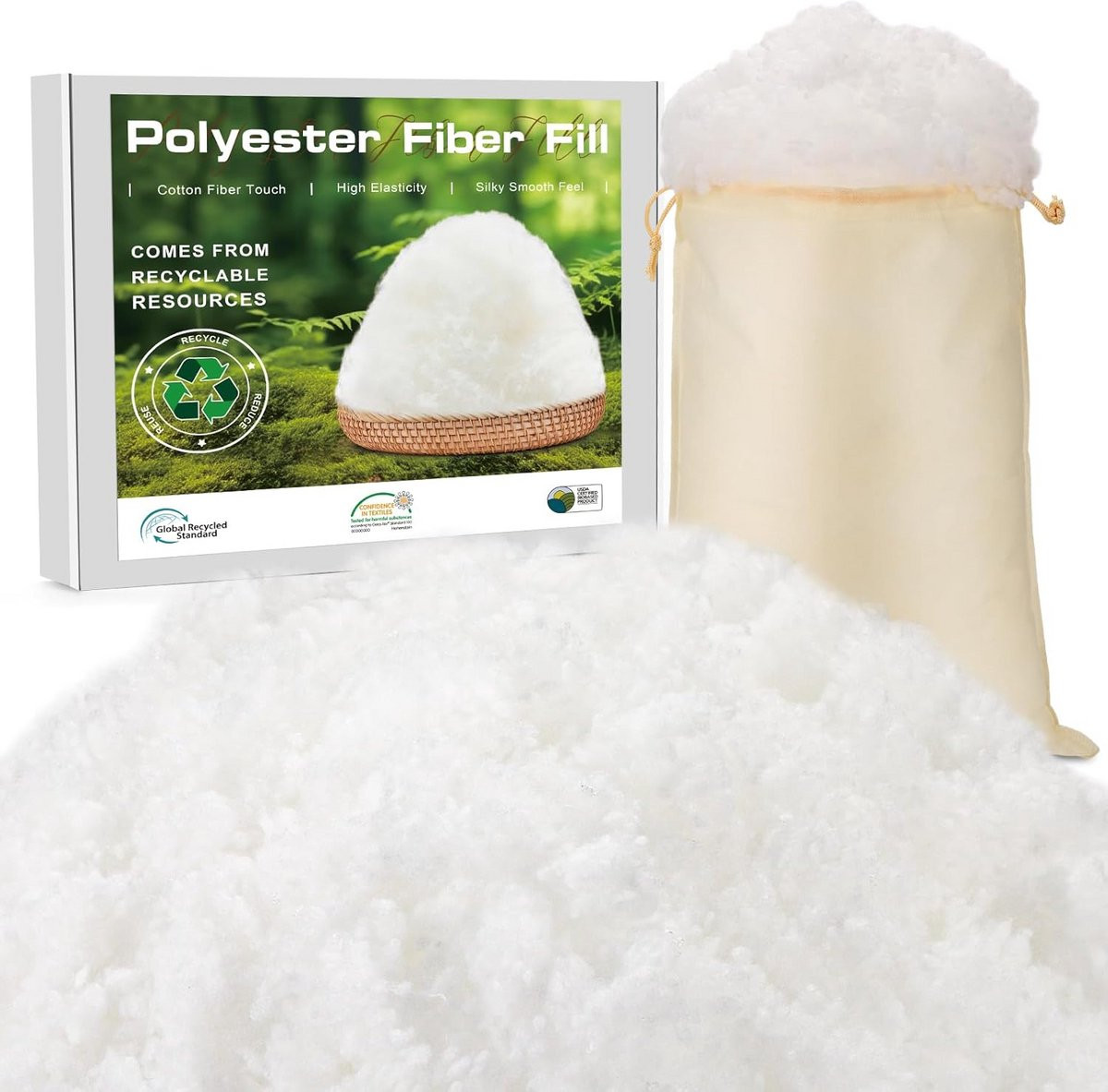 Polyfill Vezelvulling Wit - 1 kg - Oeko-Tex gecertificeerd