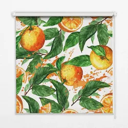 INNENROLLO - Fensterrollo - Rollo - 70x140 cm - Orangen und Blätter