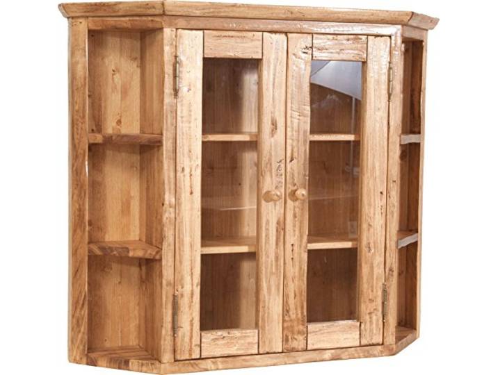 Biscottini Vitrine aus Massivholz weiß 86,5 x 21,5 x 75 cm – Küchenschrank oder Vitrine Wohnzimmer – Shabby Chic Home Einrichtung – Ausstellungsvitrine