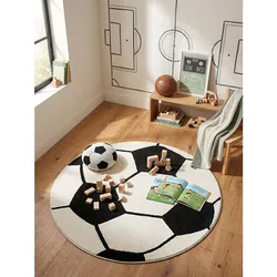 Kinderteppich Kurzflor Schwarz 80x80 cm - CANAZEI   Kadima Design