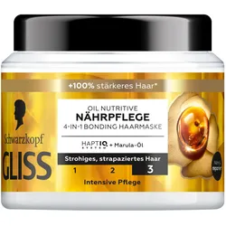 2x Gliss, Haarmaske, 4-in-1 Bonding Haarmaske Oil Nutritive Nährpflege 400ml (400 ml)