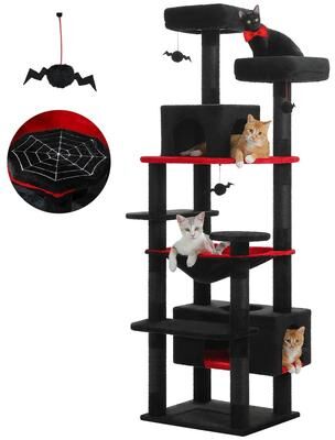 Uplifted Finds Apex Level Multi Tier Cat Mansion & Activity Center black 164 Cm
