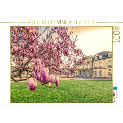 CALVENDO Puzzle Magnolien Blüte auf dem Stuttgart Schlossplatz | 1000 Teile Lege-Größe 64x48cm Foto-Puzzle für glückliche Stunden