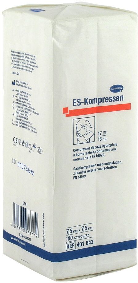 Es-kompressen unsteril 7,5x7,5 cm 16fach