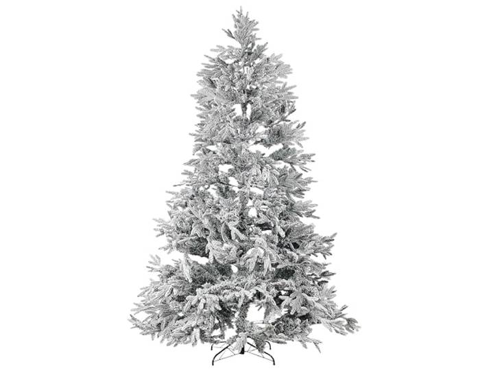 Künstlicher Weihnachtsbaum mit Schnee 240 cm schneebedeckt grün/weiß Bassie