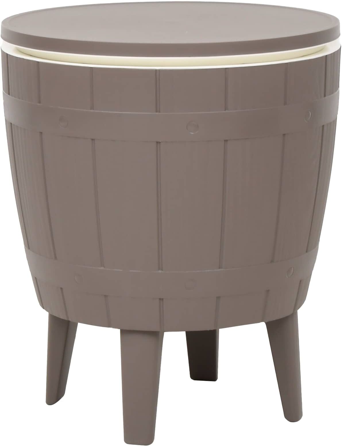 vidaXL Table à glacière 3 en 1 marron clair polypropylène