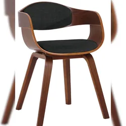 PROREGAL Besucherstuhl BANGKOK Stoff HxBxT 73x49x46cm Stoff Walnuss/Schwarz Konferenzstuhl