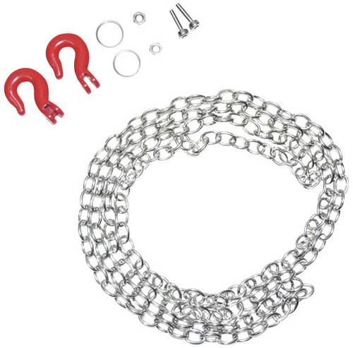 Absima 1:10 Stahlkette mit Schwerlasthaken Silber-Rot
