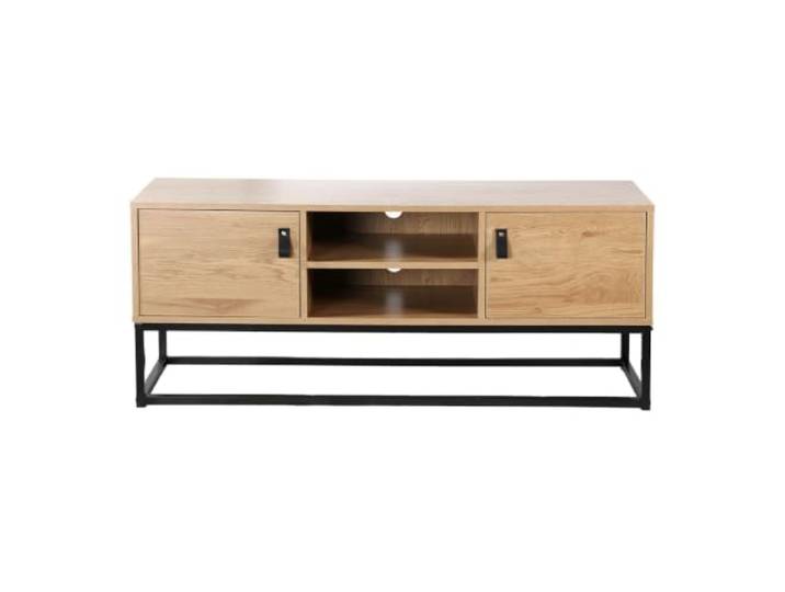 Meuble TV Décor Chêne 2 Portes 2 Niches L120 cm - JILL