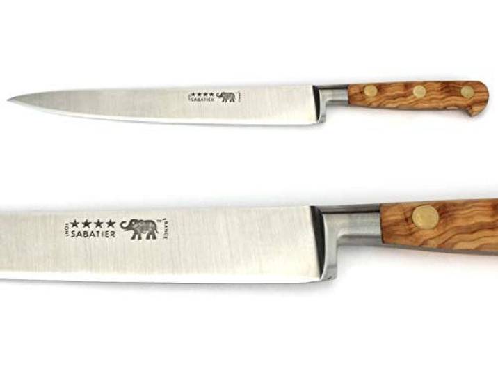 Thiers-Issard Sabatier Filetiermesser Küchenmesser Messer - Klinge 20 cm - Griff Olive Olivenholz - Geschmiedete Profi Qualität