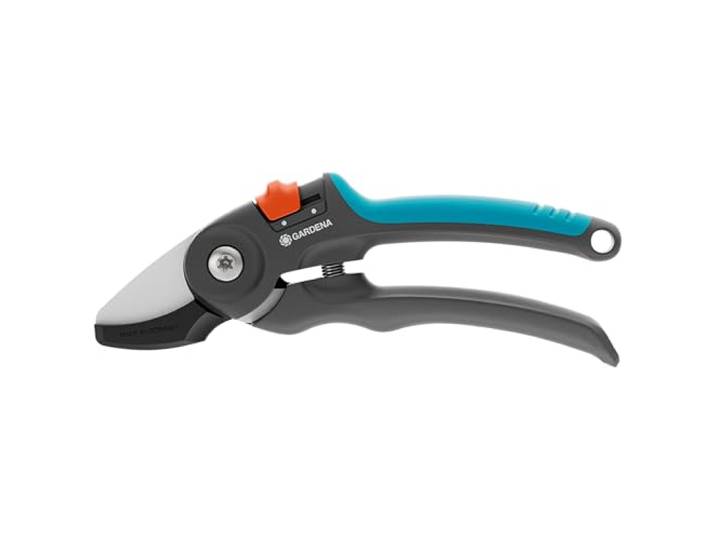 Gardena Sécateur de jardin PremiumCut: coupe à enclume\, pour bois sec\, diamètre de coupe 20 mm\, poignées ergonomiques\, lames PowerCoating\, fabriqué en Allemagne (12240-20)