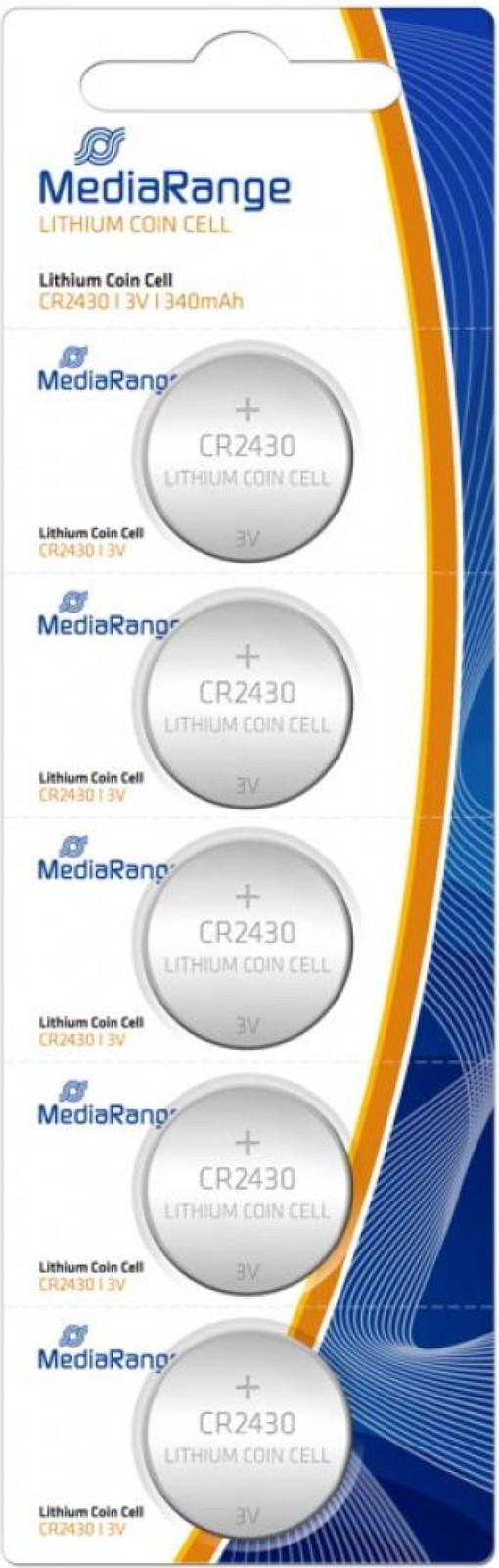 MediaRange MRBAT137 Lithium Knopfcellen CR2430 3V - 5 stuks