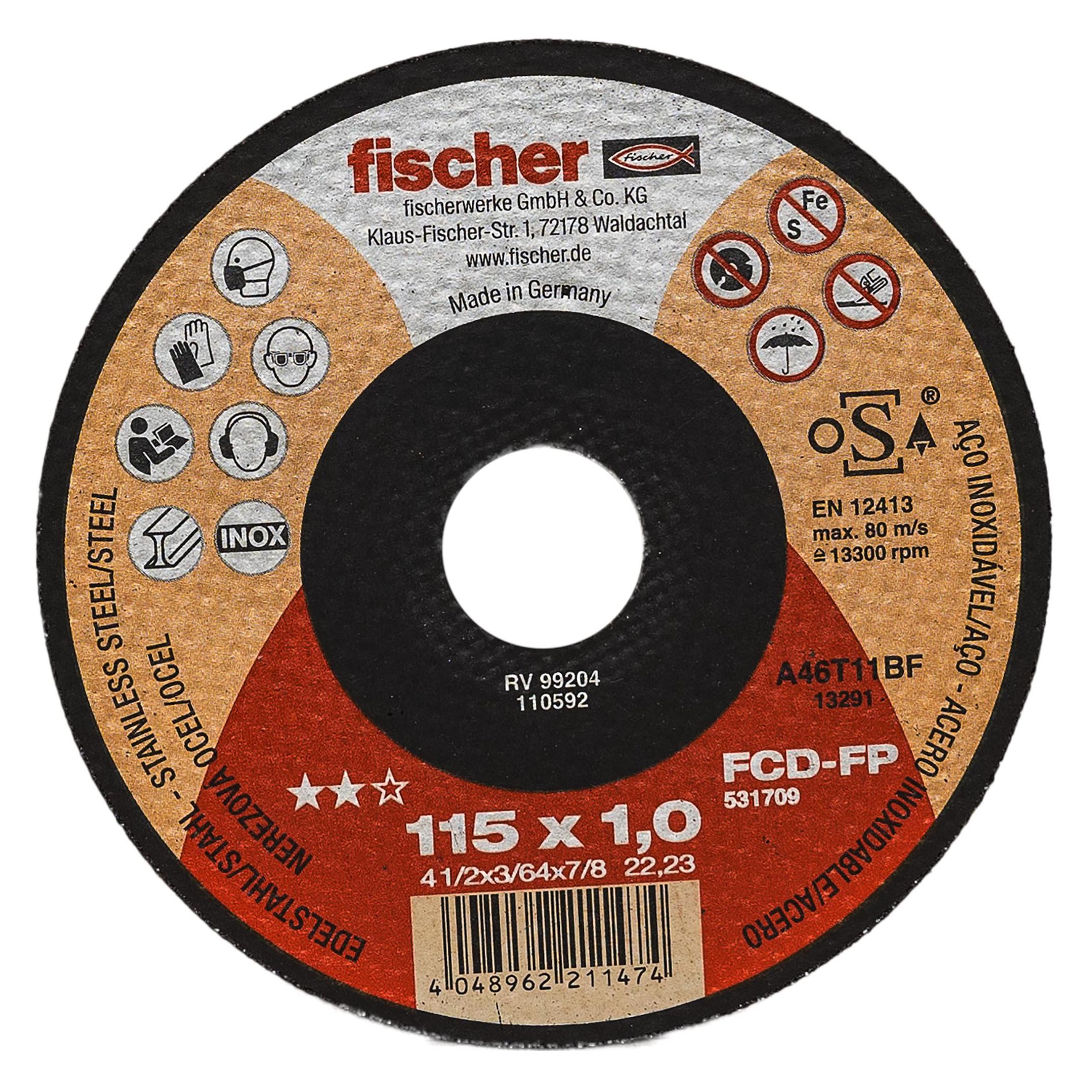 Fischer Trennscheibe FP 1,0/115 flach Inox (531709)