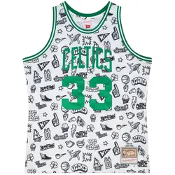 Mitchell & Ness, Herren, Sportshirt, Trikot Boston Celtics NBA Doodle Swingman 1985 Larry Bird (L), Weiss, L