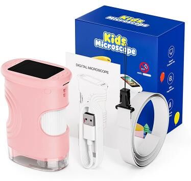 LightInthebox 4K Microscope, Magnifying Glass with Light, Microscope, 4K Magnifying Camera, 2-inch IPS Screen, 1000x Handheld Portable USB Digital Mini Telescope