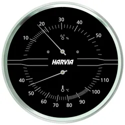 Saunazubehör Harvia Thermo-Hygrometer A-210-THS, schwarz