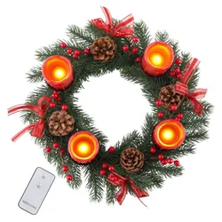 Gravidus Adventskranz mit LED Echtwachskerzen Deko
