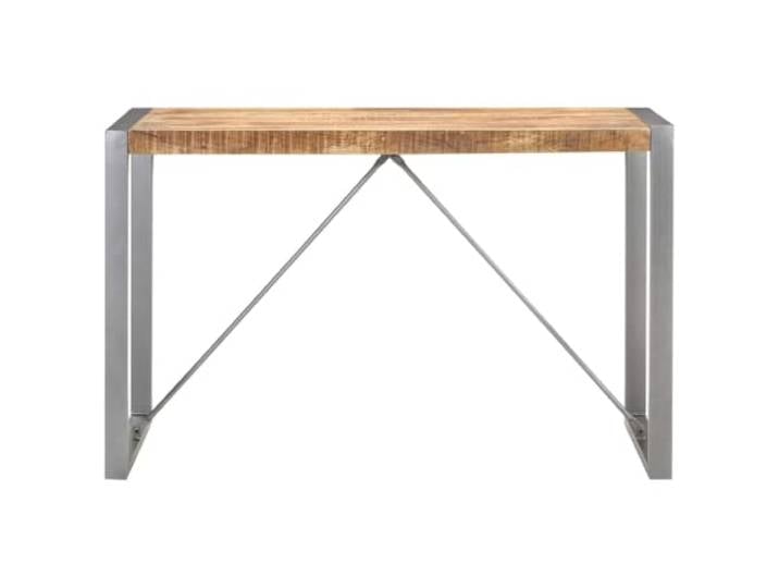 GPUTYGHN Esstisch 120x60x75 cm Raues Mango-Massivholz Massives Mangoholz, pulverbeschichtete Stahlbeine, industrieller Look, Esszimmer, Küche