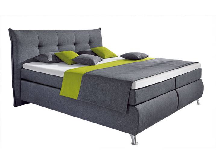 Boxspringbett Laos Stoffbezug Anthrazit ca. 140 x 200 cm