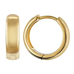 trendor 21741 Unisex-Ohrringe Creolen 925 Silber Vergoldet Poliert ⌀ 14 mm