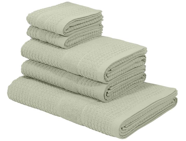 Handtuch Set KANGAROOS Summer, Duschtuch, Handtuch, Gästeücher , grün, Frottier, Frottier, Obermaterial: 100% Baumwolle, Handtuch-Sets, Handtuch Set, einfarbiges Handtuch-Set aus 100% Baumwolle, Hoch-Tief-Effekt