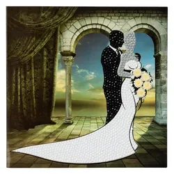 Craft Buddy Wedding Couple, 18x18cm Crystal Art Card