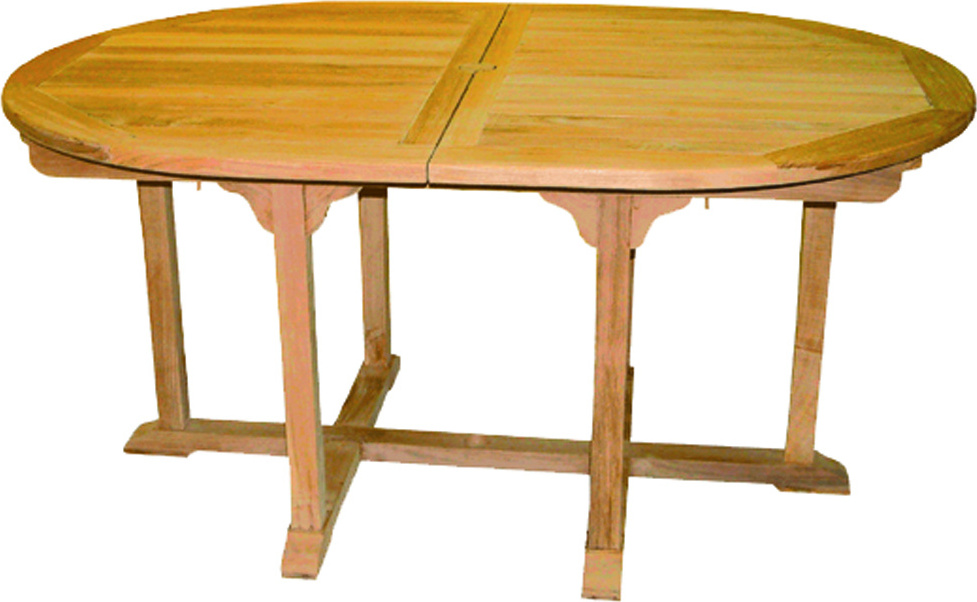 Premium XXL Teak Ausziehtisch oval Tisch Gartentisch Teakmöbel ausziehbar 220 cm
