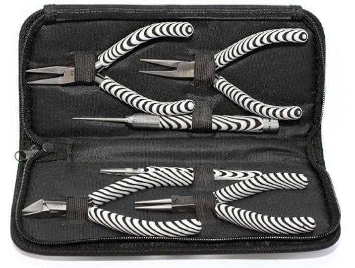 The Beadsmith 6-delige Zebra Tool Kit, Sieraden Maken Set Met Tang En Pincet
