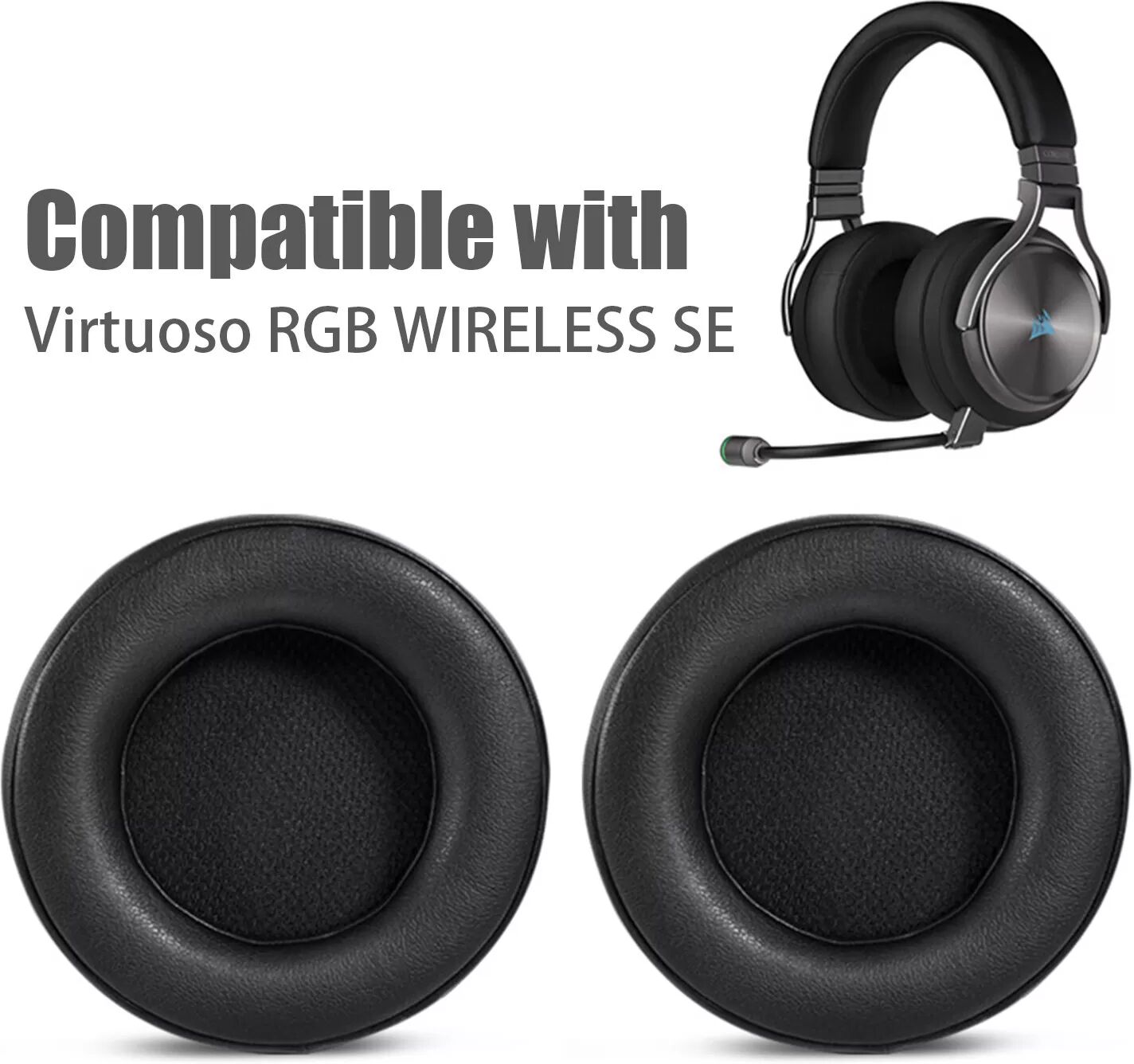 INF Ohrpolster für Corsair Virtuoso RGB-Kopfhörer Schwarz