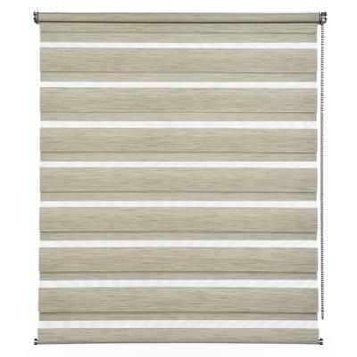 Doppelrollo GARDINIA "de luxe", braun (cappuccino), B:50cm H:180cm, Polyester, Rollos, hochwertiges Gesamtkonzept mit silbernen Metallkomponenten