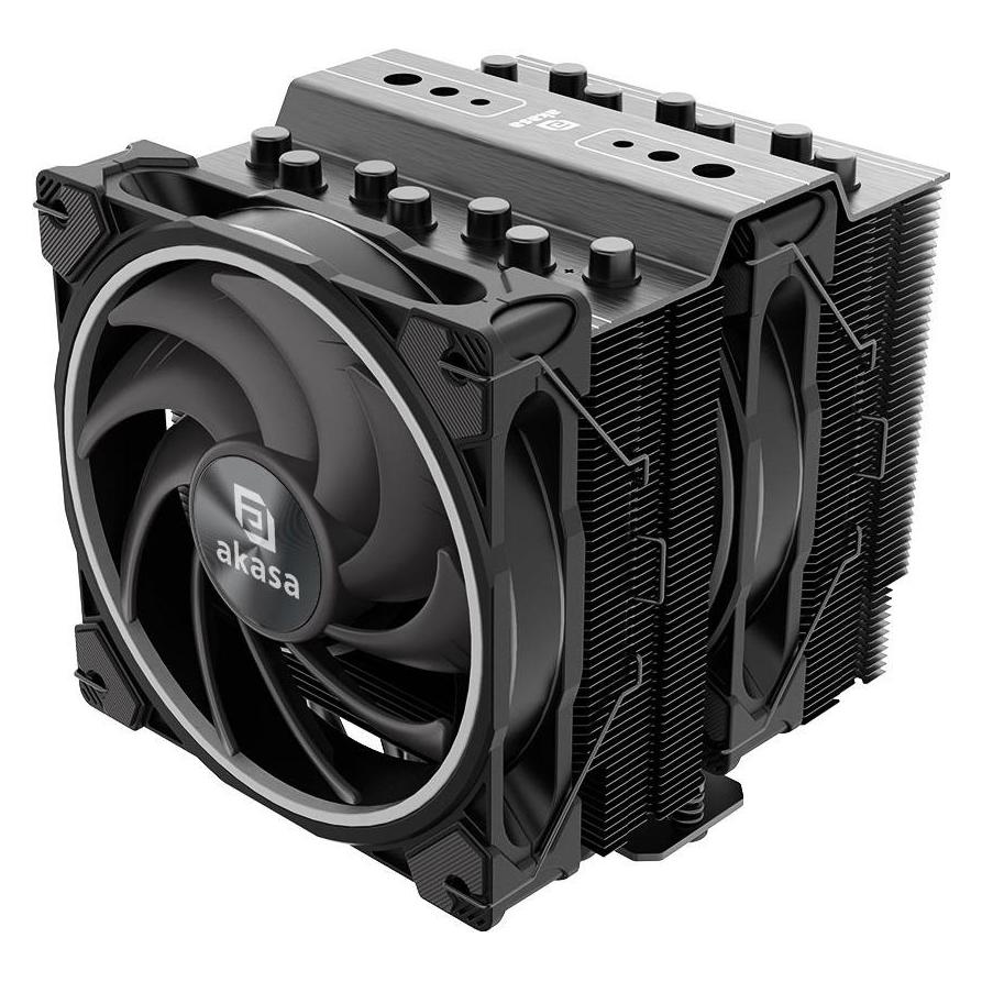 Akasa Soho H7 Dual Tower CPU-Kühler, ARGB - 120 mm, schwarz (158 mm) (AK-CC4026HP01)