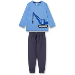 Sanetta Jungen Schlafanzug - lang, Kids, Nachtwäsche, Pyjama, Baumwolle Blau / 140