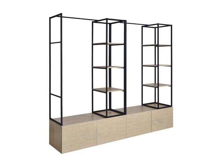 Portant vêtements bois et métal - lot de 2