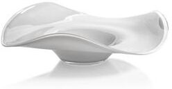 Zodax "Shoal Scissor Cut Opal White Wave Glass Bowl - 13.75"" x 3.5"""