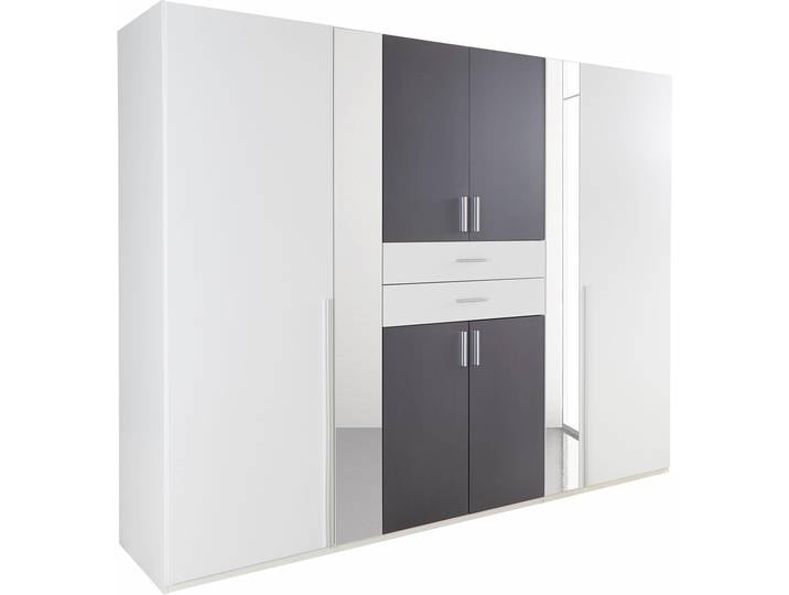Kleiderschrank WIMEX Vanea , weiß (weiß, graphit), B:270cm H:208cm T:58cm, Schränke, Kleiderschrank Drehtürenschrank