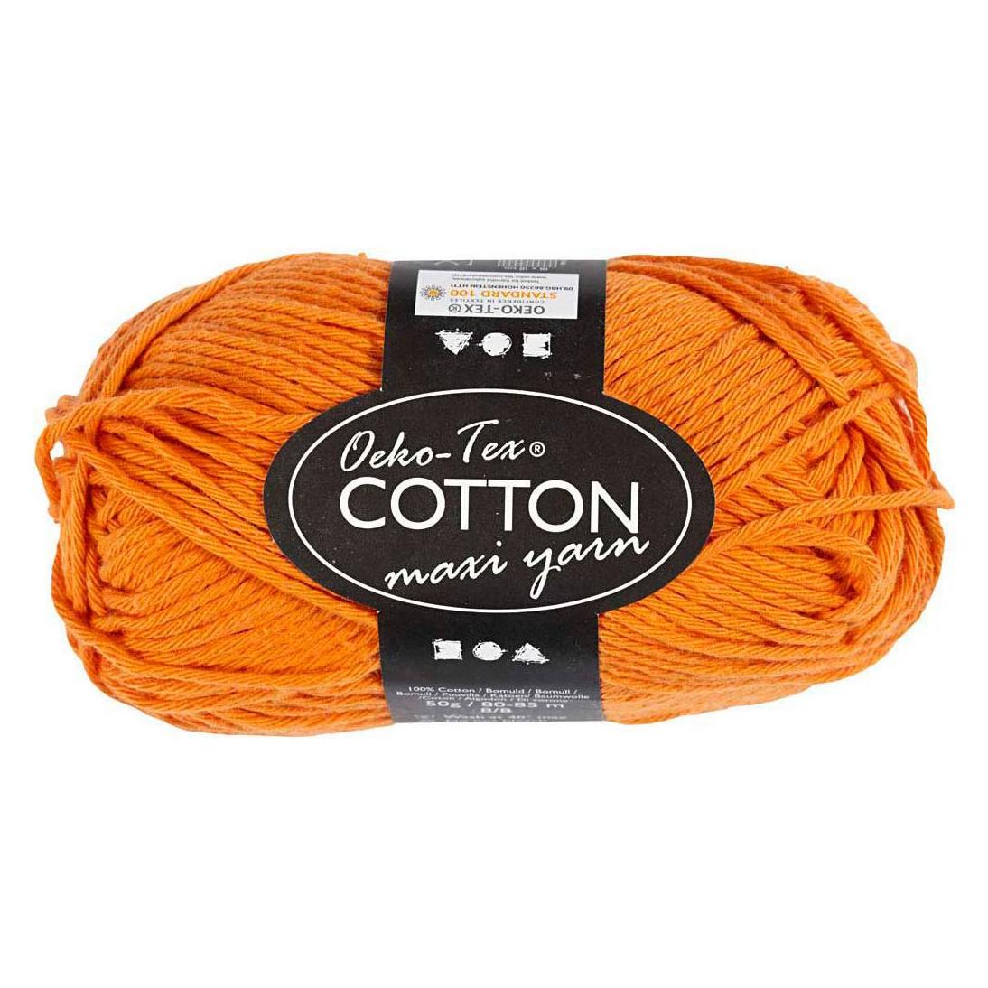 Creativ Company Baumwollgarn Stärke 8/8 L: 80-85 M Orange - 50gr. (85 m) (5712854621359)