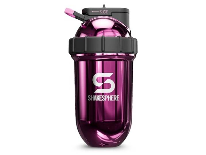 SHAKESPHERE 680.4 g Edelstahl Protein Shaker, isoliert, verspiegelt pink