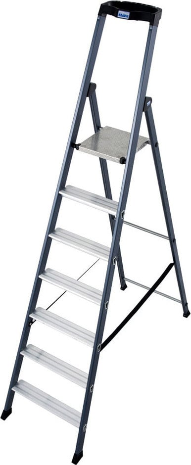 Krause Sepro stalen steigertrap, geanodiseerd, 7 treden