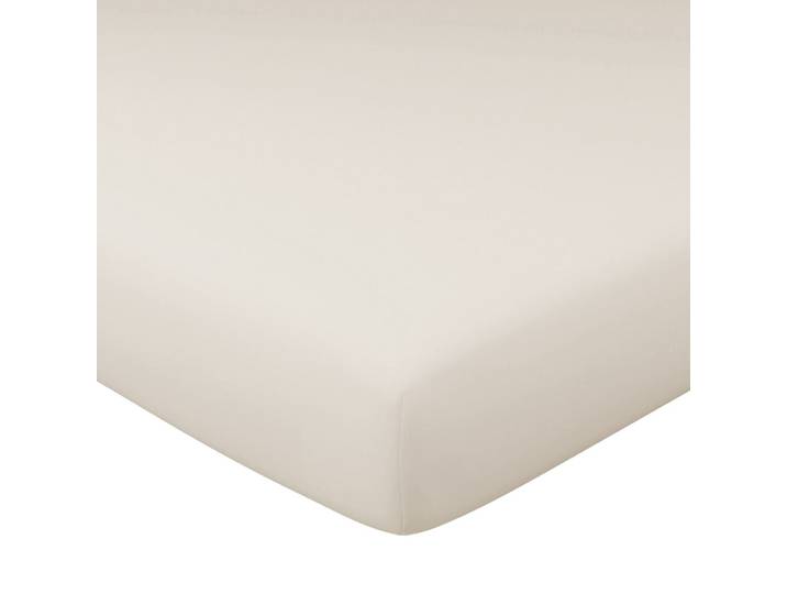 Drap-housse en coton beige 160x200x28cm